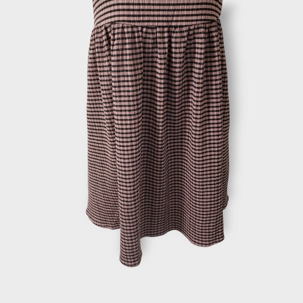 Disturbia Midora Crinkle Check Plaid Mini Skater Dress Pink Black Sz 2US Goth - Picture 3 of 11